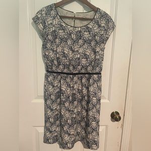 Navy floral print dress